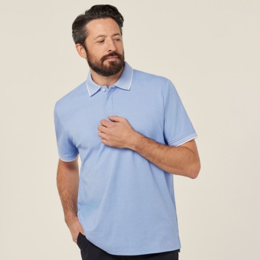 Picture of NNT Mens Textured Cotton Poly Short Sleeve Polo